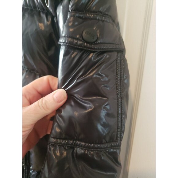 SAM. New York Jacket Down Puffer Glacier Boys Kids Sz12 Black Missing Hood - Picture 6 of 13